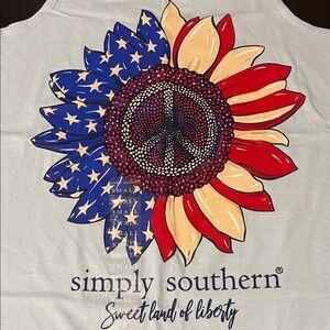 NWT Simply Southern Peace Sunflower Tank Top